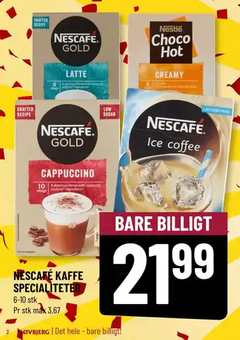 Løvbjerg NESCAFÉ KAFFE SPECIALITETER tilbud