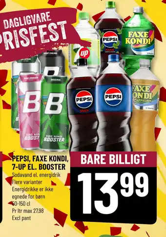 Løvbjerg PEPSI, FAXE KONDI, 7-UP EL. BOOSTER tilbud