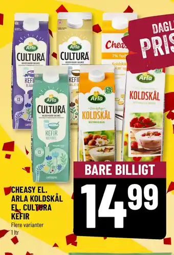 Løvbjerg CHEASY EL. ARLA KOLDSKÅL EL. CULTURA KEFIR tilbud