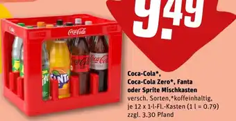 REWE DE Coca-Cola*, Coca-Cola Zero*, Fanta oder Sprite Mischkasten tilbud