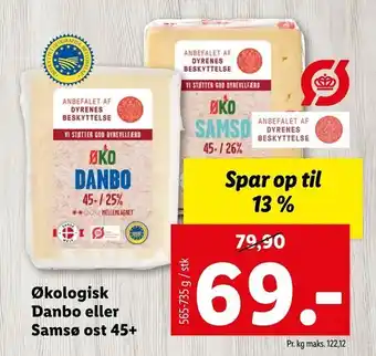 Let-Køb Økologisk Danbo eller Samsø ost 45+ tilbud