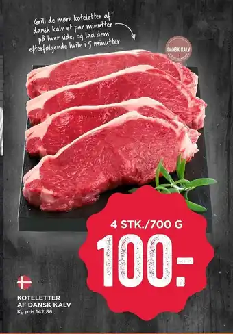 MENY Koteletter af dansk kalv tilbud