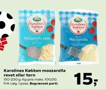 SuperBrugsen Revet ost Mozzarellatern tilbud