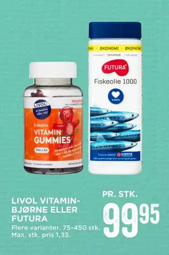 MENY Livol vitaminbjørne eller futura tilbud