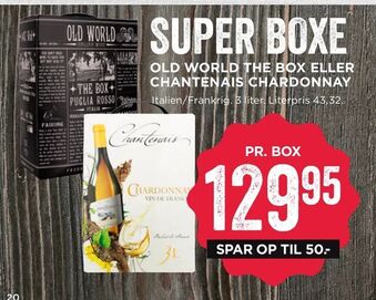 MENY Old world the box eller chantenais chardonnay tilbud