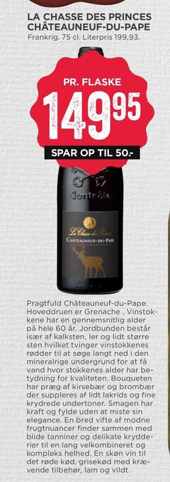 MENY La chasse des princes châteauneuf-du-pape tilbud