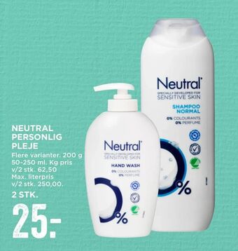 MENY Neutral personlig pleje tilbud