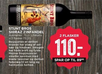 MENY Stunt bros shiraz zinfandel tilbud