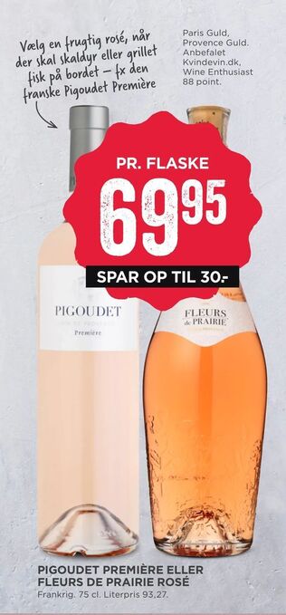MENY Pigoudet première eller fleurs de prairie rosé tilbud