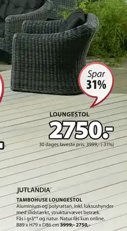 JYSK TAMBOHUSE LOUNGESTOL tilbud