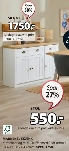 JYSK MARKSKEL SKÆNK tilbud