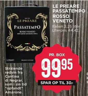 MENY Le preare passatempo rosso veneto tilbud