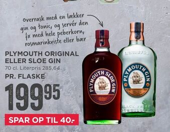 MENY Plymouth original eller sloe gin tilbud