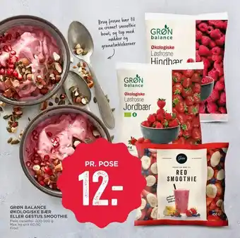 MENY Grøn balance økologiske bær eller gestus smoothie tilbud