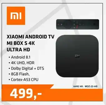 LabTech Data Xiaomi mi box s 4k ultra hd android tv tilbud