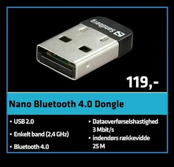 LabTech Data Nano Bluetooth 4,0 Dongle tilbud