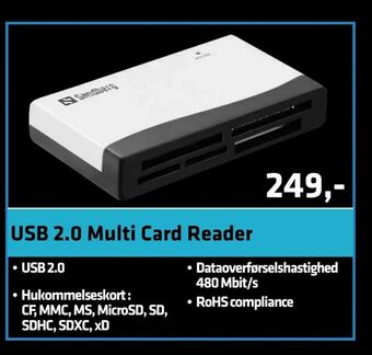 LabTech Data USB 2,0 Multi Card Reader tilbud