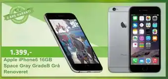 LabTech Data Apple iPhone6 16GB Space Gray GradeB Grå Renoveret tilbud