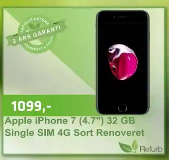 LabTech Data Apple iPhone 7 (4,7") 32 GB Single SIM 4G Sort Renoveret tilbud