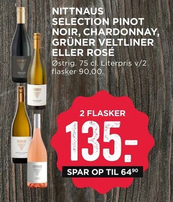 MENY Nittnaus selection pinot noir, chardonnay, grüner veltliner eller rosé tilbud