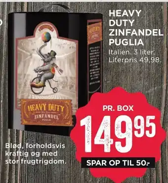 MENY Heavy duty zinfandel puglia tilbud