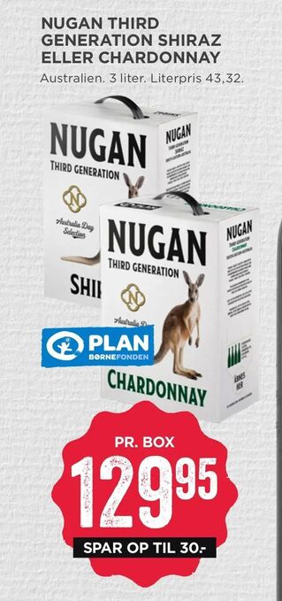 MENY Nugan third generation shiraz eller chardonnay tilbud