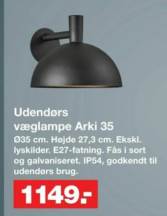 Bauhaus Udendørs væglampe Arki 35 tilbud