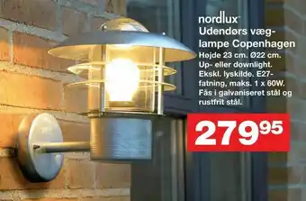 Bauhaus Udendørs væg lampe Copenhagen tilbud
