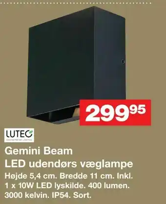 Gemini Beam LED udendørs væglampe