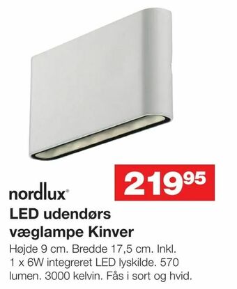 LED udendørs væglampe Kinver