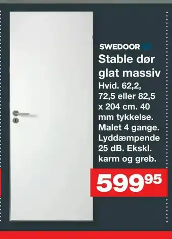 Bauhaus Stable dør glat massiv tilbud