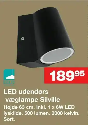 Bauhaus LED udendørs væglampe Silville tilbud