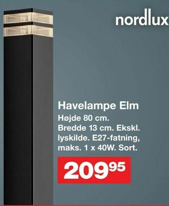 Bauhaus Havelampe Elm tilbud