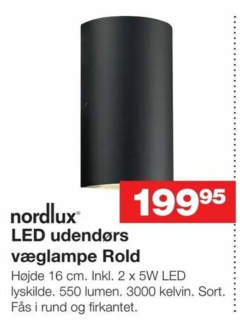 Bauhaus LED udendørs væglampe Rold tilbud