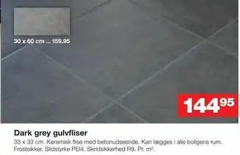 Dark grey gulvfliser