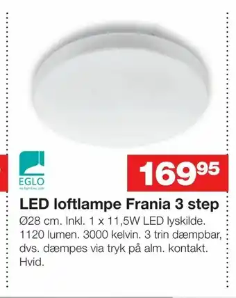 Bauhaus LED loftlampe Frania 3 step tilbud
