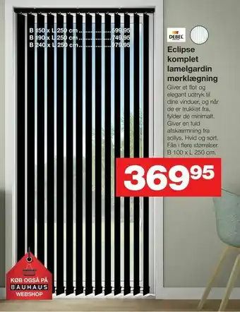 Bauhaus Eclipse komplet lamelgardin mørklægning tilbud