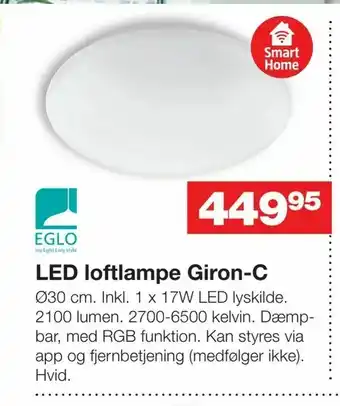 Bauhaus LED loftlampe Giron-C tilbud