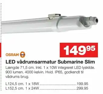 Bauhaus LED vådrumsarmatur Submarine Slim tilbud