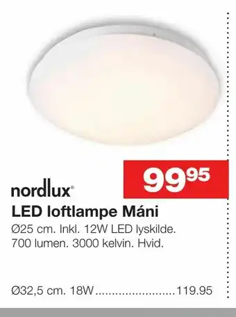 Bauhaus LED loftlampe Máni tilbud