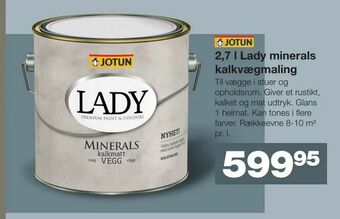 Bauhaus 2,7 l Lady minerals kalkvægmaling tilbud