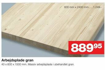 Bauhaus Arbejdsplade gran tilbud