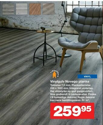 Bauhaus Vinylgulv Novego planke tilbud