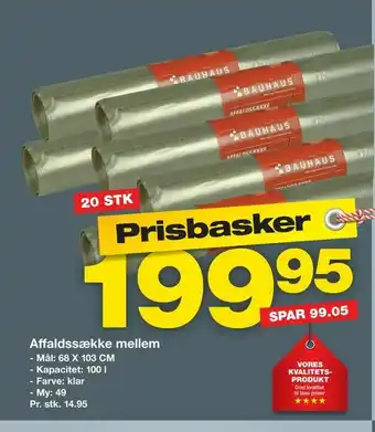 Bauhaus Affaldssække mellem tilbud