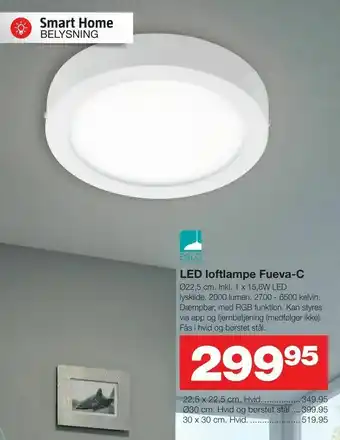 Bauhaus LED loftlampe Fueva-C tilbud