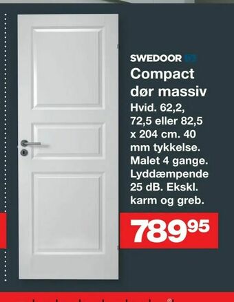 Bauhaus Compact dør massiv tilbud