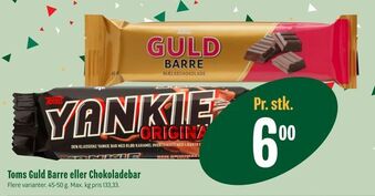 Min Købmand Toms Guld Barre eller Chokoladebar tilbud