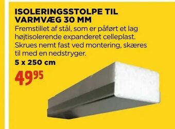 Isoleringsstolpe til varmvæg 30 mm