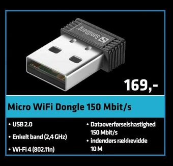 LabTech Data Micro WiFi Dongle 150 Mbit/s tilbud