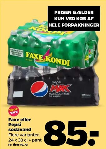 Netto Faxe eller Pepsi sodavand tilbud
